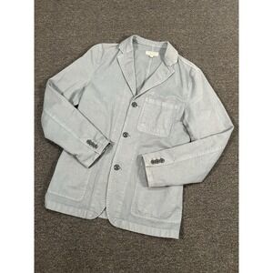 Wallace & Barnes Chore Jacket Blazer Men's 36R Blue Gray Duck Canvas Linen